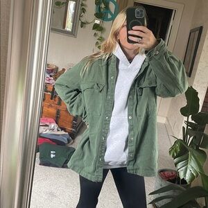 Luvamia Bohemian Green Denim Layering Jacket